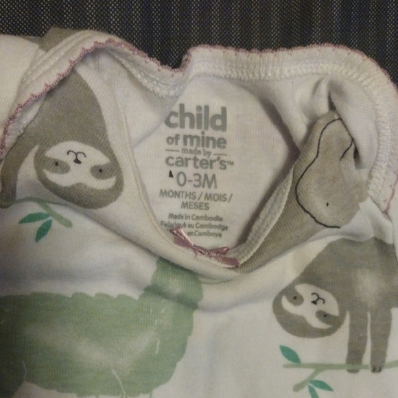 Carter's White and Brown Animal Print Bodysuits​ - Picture 4 of 6